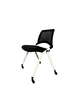 Chaise rabattable sur roulette Kendo coloris blanc ou noir