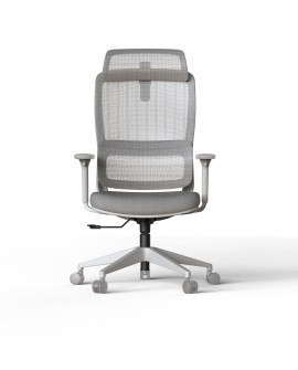 Fauteuil ergonomique en maille gris - Viva La Réunion 974