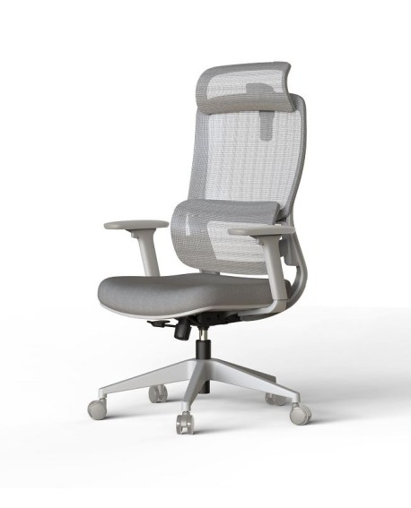 Fauteuil ergonomique en maille gris - Viva La Réunion 974