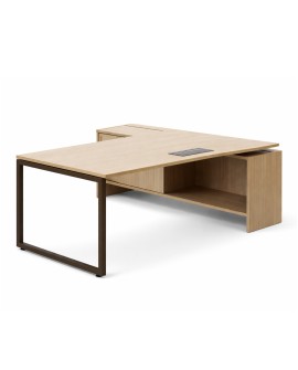 Bureau droit Sigma avec desserte avec rangement en stock à la réunion