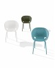 Fauteuil empilable intérieur extérieur Uni-ka 594, bleu, blanc, vert et rouge